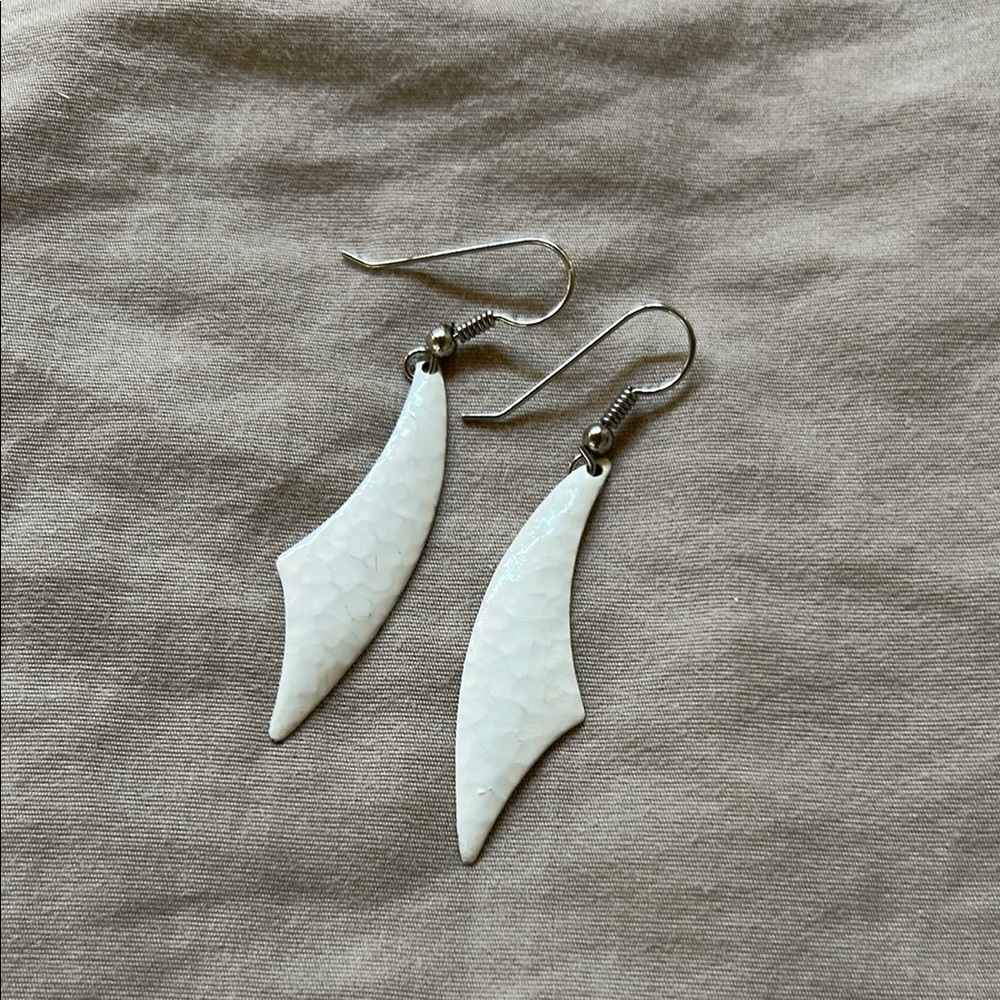 Elegant White Dangle Earrings